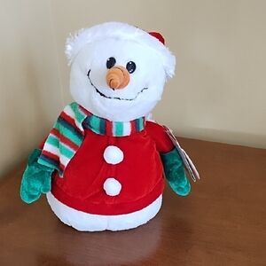 Singing Snowman Toy 8.5 x 6 Inches AA Batteries Included Holiday Red Green White